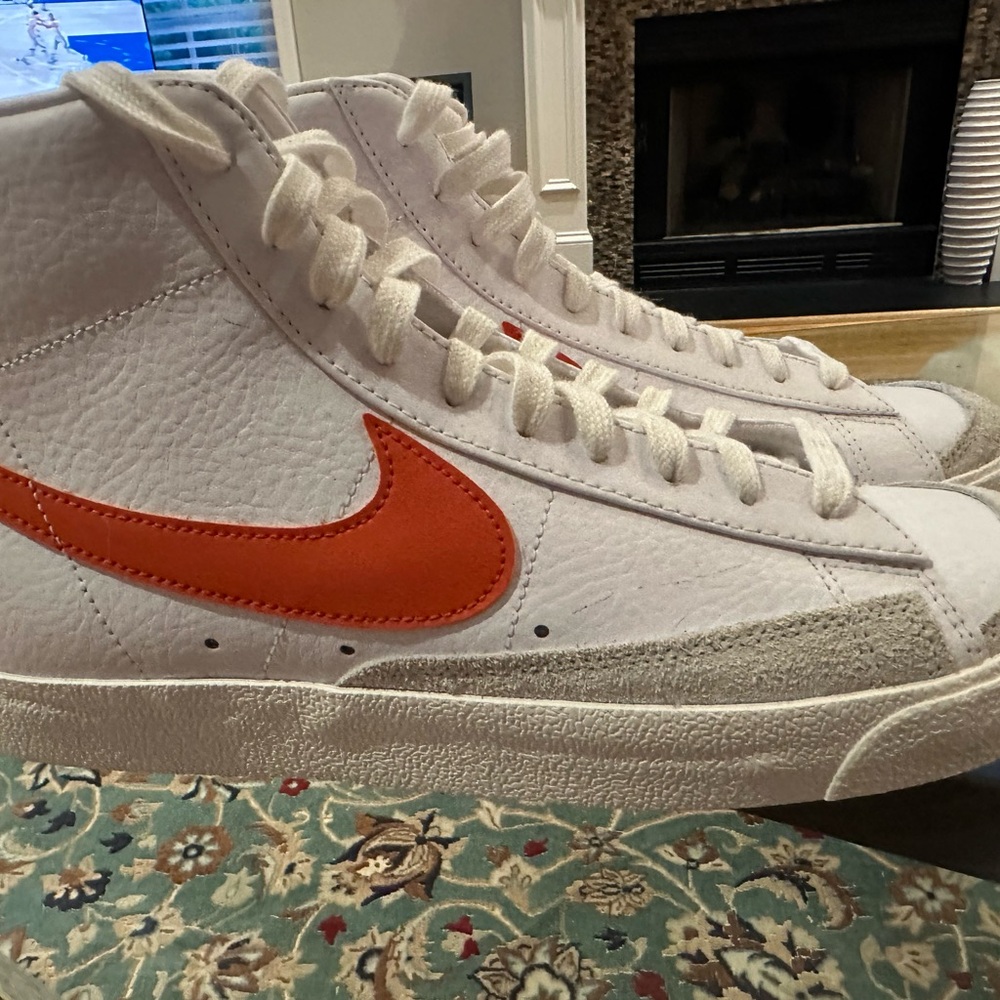 Nike White and Orange High-Tops